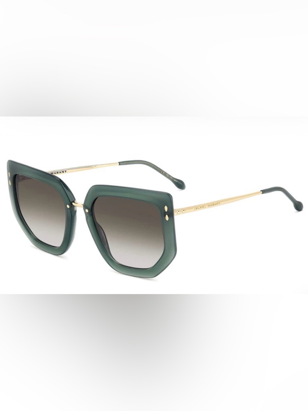 Isabel Marant Green Oversized Square Sunglasses with Gold Bridge - Picture 4 of 4